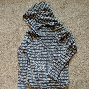 Sanctuary Deep V Printed Hoodie